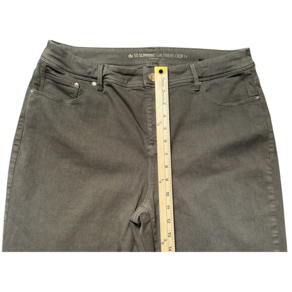 Chico’s So Slimming Girlfriend Crop Pants Women’s Size 2 US 12 Green Twill - Picture 8 of 9